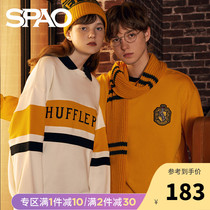SPAO Harry potter joint item couple contrast badge sweater spring new men and women SPMW949D03