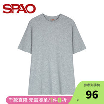 SPAO mens casual short-sleeved T-shirt 2020 new youth fashion Korean edition tide solid color SPRWA23C02