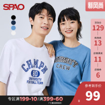 SPAO men and women with the same T-shirt 2021 early autumn new campus style letter printing loose T-shirt SPRPB37H21