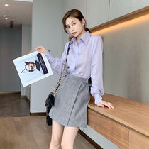 Small Sub Shirt Woman 2022 Spring Autumn Season New Style Cotton Linen 100 Hitch Popular Temperament Lady Inner Hitch Lining