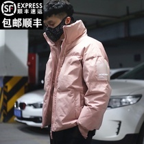 Feather crow”winter new 80 velvet down jacket mens tide loose stand-up collar solid color warm bread suit thickened jacket