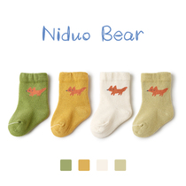 Nido Bear Baby Socks Spring Autumn Autumn Winter Pure Cotton Newborn 0-1-3 Year Old Baby Stockings No Bones Cute Cute