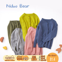 Nita bear childrens clothing coat spring and autumn childrens foreign leisure knitted sweater baby cardigan coat