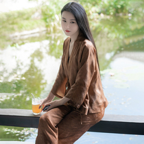 Xiao Gongzi) Jinfeng Yulu) Retro Chinese elements Daily Joker Top Straight Pants Set