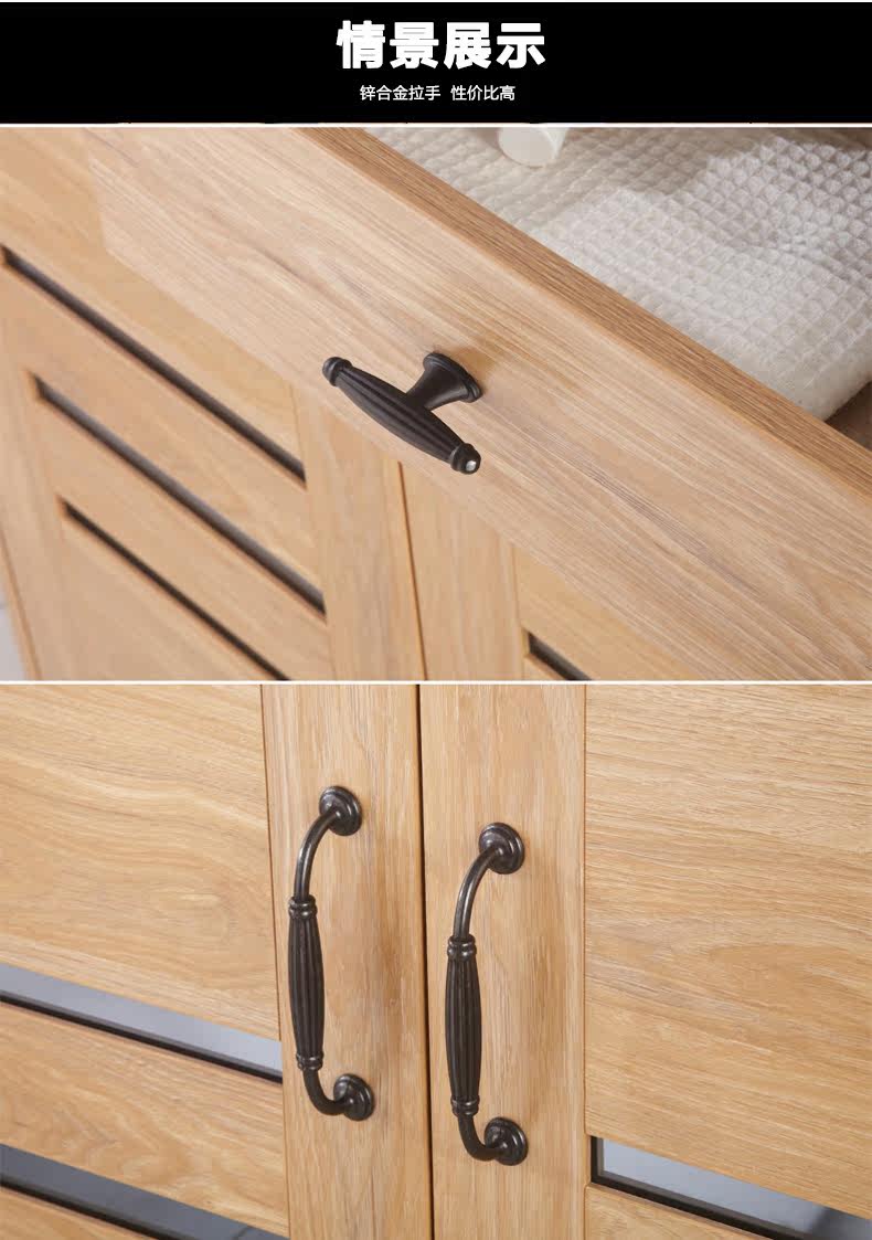 衣柜门拉手美式复古柜门抽屉柜子拉手单孔橱柜欧式门把手木门明装