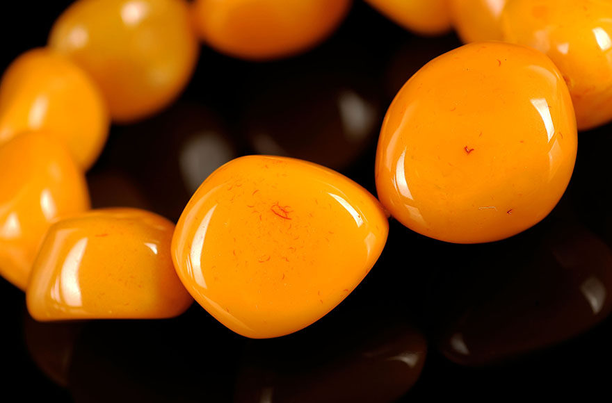 46.37克 17-24mm大颗油润满蜜蜜蜡随形手链