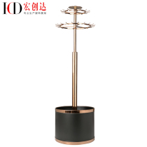 Metal belt belt display rack High-grade rose gold titanium display props double-layer rotating belt display rack