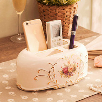 Name la European creative fashion ceramic office desktop storage box pen holder living room remote control storage rack