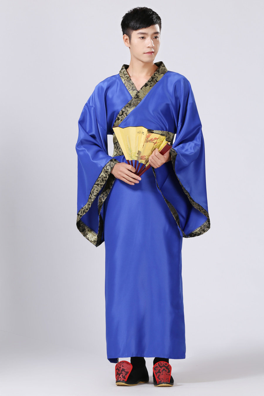 新款古装服装男汉服男士曲裾臣子官服汉朝大臣书生汉服直裾深衣