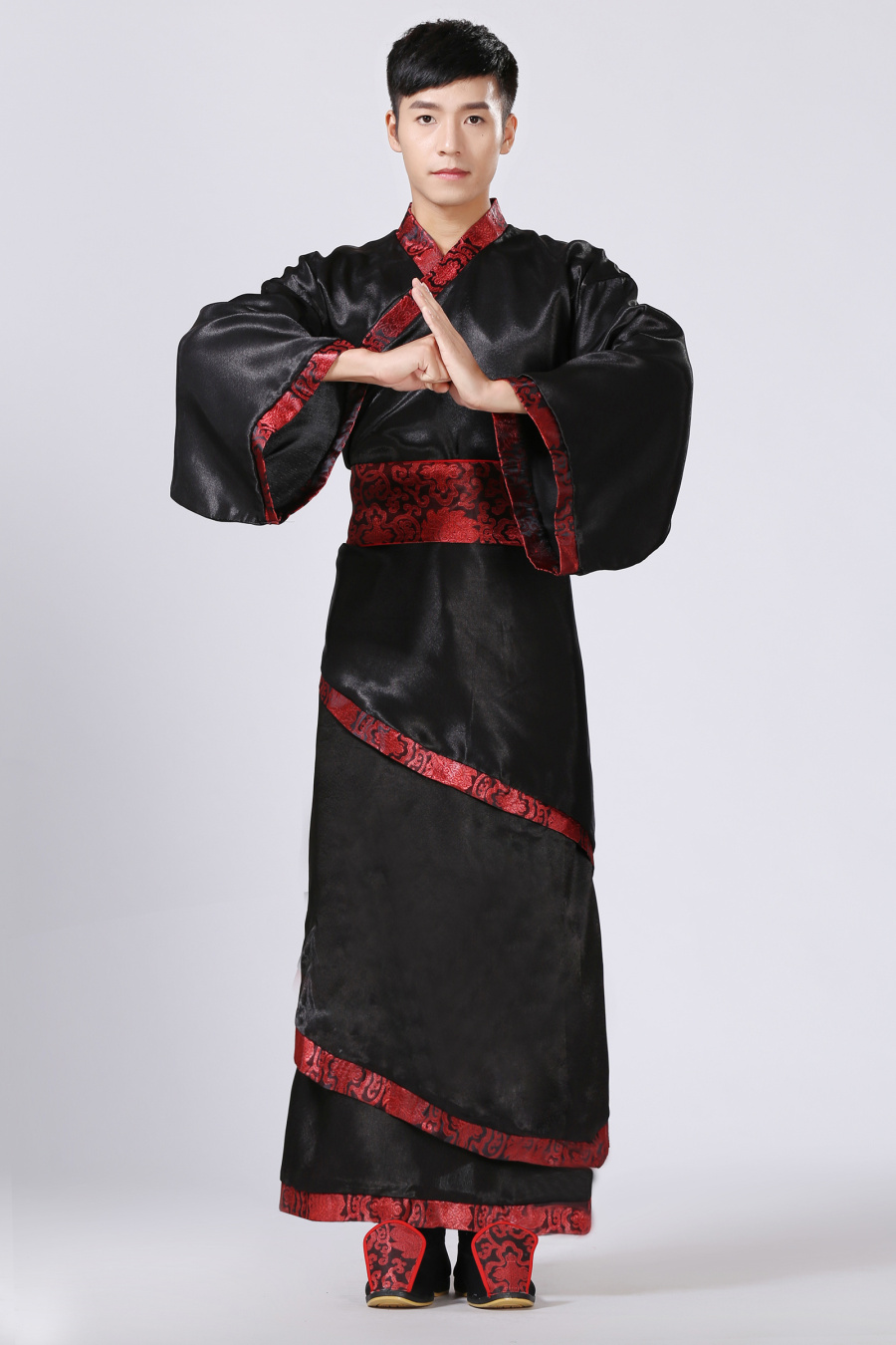 新款古装服装男汉服男士曲裾臣子官服汉朝大臣书生汉服直裾深衣