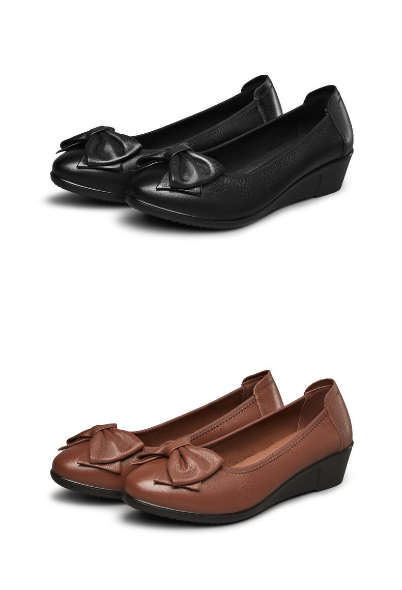 意尔康女鞋2018春季新款真皮单鞋女