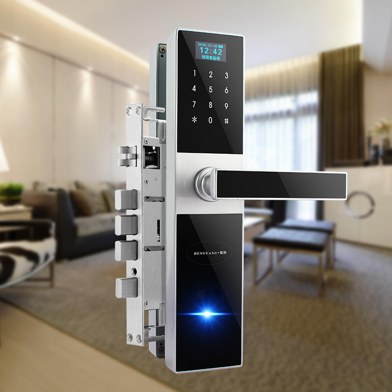 恒阳a1 指纹锁 智能家用防盗门锁远程开门密码锁大门锁电子刷卡锁_不