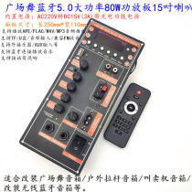 Bluetooth square dance 12V220V high power 80W power amplifier board outdoor lever speaker 25*11 face mp3 decoder board