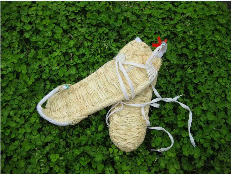纯手工苎麻草鞋农家精工编织鞋纯手工红男女款凉鞋红军鞋