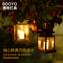 Solar lamp Outdoor chandelier Household waterproof Outdoor Villa Garden lamp Decorative garden lamp Hanging tree Candle lamp