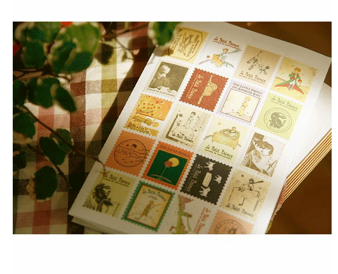 韩国贴纸 小王子 okey tina 邮票主题 明信片日记贴 80枚入多款选