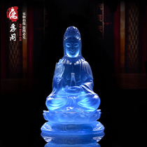 The new imitation glass Guanyin Bodhisattva Buddha statue indoor Buddhist hall home offering Guanyin Bodhisattva peace ornaments knot price
