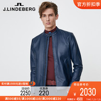 JLINDEBERG Kim Lindeberg Trend Business casual STAND COLLAR zipper SLIM sheepskin coat leather JACKET MEN