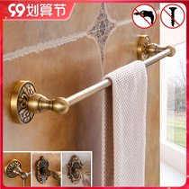 Single-pole towel rail guard bathroom extended antique towel rack hanging pole toilet shelf non-perforated hardware pendant