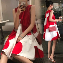Senior pregnant womens summer dress Net Red fashion new summer skirt tide mother out nursing dress