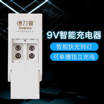 Delipu 9V rechargeable battery Smart charger Multimeter microphone Microphone large capacity nine-volt charger