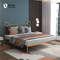 Bed Modern simple Wrought iron bed Princess bed 1 5m1 8m light luxury double bed Nordic ins wind childrens iron frame bed