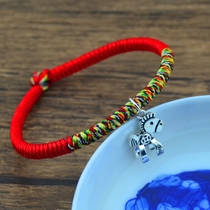 Hand-woven exquisite zodiac horse sterling silver this year red rope hand rope male diamond knot couple bracelet female girlfriends