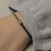 Simple born year red rope hand rope male minority students handmade sterling silver transfer beads lucky couple bracelet female fine