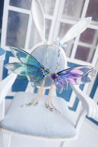 (Zan)(pass vendor) small cloth BJD1 3 1 4 flower elves 7 gradient transparent wings headband headdress