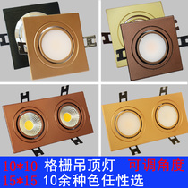 Double-headed downlight led grille ceiling ceiling light Square embedded characteristic commercial photo Gold coffee hole light spot light