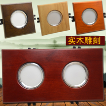 Chinese solid wood double-headed downlight led ceiling light Embedded rectangular spot light Household living room aisle single barrel light