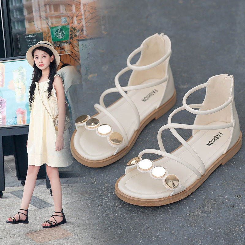 童鞋女童凉鞋2019新款时尚韩版夏季软底中大童小公主儿童罗马凉鞋