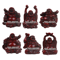 Multi-size Six Buddhas Laughing Buddha Golden Wood grain Maitreya Buddha Cloth bag Buddha Big Belly Buddha Small Monk ornaments Set price special offer