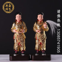 Left and right maidservant maid fairy statue Jade Emperor Queen mother maid indoor home to ward off evil spirits Feng Shui Buddha statue resin ornaments