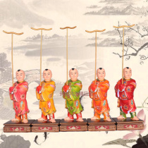 10-inch five-way boy five-party spirit boy five-way fortune resin Dunhuang color kgold home feng shui ornaments set price