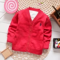 Boys Knitted Sweater Thin College Children Long Sleeve Cardigan Spring and Autumn Baby Cotton Wash Girl Sweater Cardigan