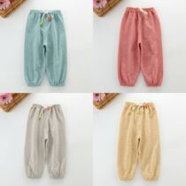 Childrens mosquito pants summer new male and female baby bamboo cotton Haren pants thin baby casual trousers air conditioning pants