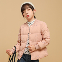Girls down jacket light and thin winter 2021 new childrens school uniform inner tank foreign language winter coat
