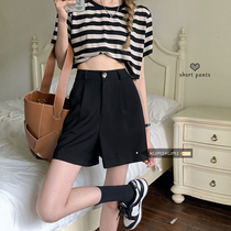 kumikumi shorts female summer high waist 50% pants loose broadlegged pants pituitary pants black casual pants