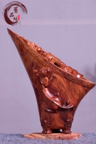 Hainan Yellow Flower Pear Cup Sea Yellow Bran Pear Old Material Carved Fittings Handicrafts Carved Redwood Crafts Collection