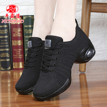 Cow overbearing dance shoes Square dance shoes dance shoes flying weaving dance shoes mesh soft-soled dance shoes air cushion modern dance 9823