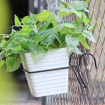 Petal wrought iron balcony simple hanging frame Decorative railing flower pot rack Hanging multi-functional green dill pot storage rack