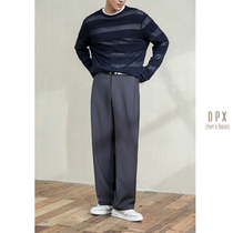 Horizon mens autumn solid color simple casual pants Joker straight tube pants suit pants feel good wrinkle-resistant