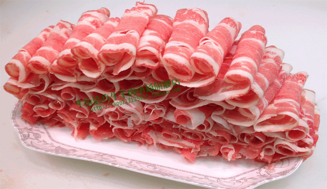北京清真牛肉卷新鲜火锅食材内蒙古小肥牛肉片牛街牛羊肉市场