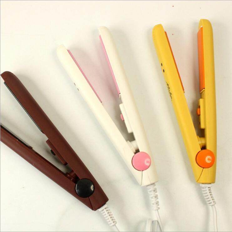 卡通迷你电夹板直发器卷发棒直卷两用不伤发内扣空气刘海拉直板夹