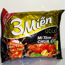 (30 packs) GOLD 3Mien sour shrimp instant noodles mi Tom chua cay Vietnam instant noodles 75g