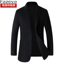 Hengyuan Xiang color sheep pure wool coat spring and autumn new double-sided short coat without cashmere suit men
