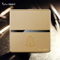 Tiansheng electrical switch socket panel doorbell switch button big button doorbell 86 reset switch Hotel