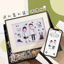Handmade stereo DIY photo frame custom Valentines Day gift creative cartoon photo girlfriends birthday anniversary ceremony
