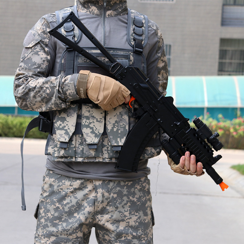 乐辉scar电动连发水弹枪男孩儿童玩具乐辉ak u74改装下供弹水弹枪